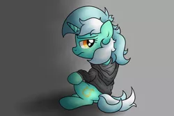 Size: 7381x4921 | Tagged: safe, artist:background basset, derpibooru import, lyra heartstrings, pony, unicorn, clothes, dig the swell hoodie, gray background, hoodie, image, png, simple background, solo