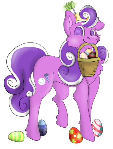 Size: 1029x1358 | Tagged: safe, artist:euspuche, derpibooru import, screwball, easter, easter egg, easter egg hunt, female, holiday, image, looking at you, png, simple background, smiling, transparent background