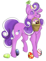 Size: 1029x1358 | Tagged: safe, artist:euspuche, derpibooru import, screwball, easter, easter egg, easter egg hunt, female, holiday, image, looking at you, png, simple background, smiling, transparent background