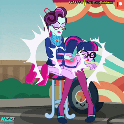 Size: 500x500 | Tagged: suggestive, artist:uzzi-ponydubberx, derpibooru import, principal abacus cinch, sci-twi, twilight sparkle, equestria girls, abuse, animated, ass, butt, cinchdom, clothes, crying, duo, duo female, female, gif, humiliation, image, over the knee, principal and student, public humiliation, punishment, red butt, reddened butt, sci-twi swimsuit, sci-twibutt, scitwibuse, spank mark, spanked, spanking, swimsuit, tears of pain, twibutt, twilybuse