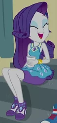 Size: 246x531 | Tagged: safe, derpibooru import, edit, edited screencap, screencap, rarity, equestria girls, equestria girls series, happily ever after party, cropped, cute, eyes closed, eyeshadow, image, laughing, legs, makeup, open mouth, png, raribetes, rarity peplum dress