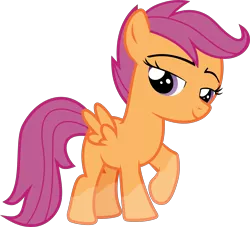 Size: 2738x2487 | Tagged: safe, artist:frownfactory, derpibooru import, edit, editor:slayerbvc, vector edit, scootaloo, pegasus, pony, crusaders of the lost mark, .svg available, bedroom eyes, blank flank, female, filly, image, png, simple background, socks (coat marking), solo, transparent background, vector, wings