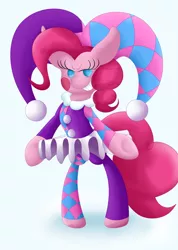 Size: 1800x2535 | Tagged: safe, artist:thebadgrinch, derpibooru import, pinkie pie, pony, bipedal, image, jester pie, png, solo