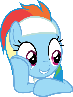 Size: 305x406 | Tagged: safe, artist:sollace, derpibooru import, rainbow dash, pegasus, pony, deep tissue memories, spoiler:deep tissue memories, .svg available, alternate hairstyle, cute, derpibooru exclusive, headband, image, png, simple background, smiling, solo, spa pony rainbow dash, transparent background, vector