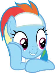 Size: 305x406 | Tagged: safe, artist:sollace, derpibooru import, rainbow dash, pegasus, pony, deep tissue memories, spoiler:deep tissue memories, .svg available, alternate hairstyle, cute, derpibooru exclusive, headband, image, png, simple background, smiling, solo, spa pony rainbow dash, transparent background, vector