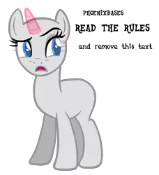 Size: 1092x1200 | Tagged: safe, artist:kingbases, derpibooru import, oc, unofficial characters only, pony, unicorn, bald, base, d:, eyelashes, female, horn, image, mare, open mouth, png, simple background, solo, transparent background, unicorn oc