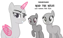 Size: 1280x776 | Tagged: safe, artist:kingbases, derpibooru import, oc, unofficial characters only, alicorn, earth pony, pony, alicorn oc, bald, base, earth pony oc, eyelashes, female, horn, image, mare, png, raised hoof, simple background, smiling, smirk, transparent background, wings