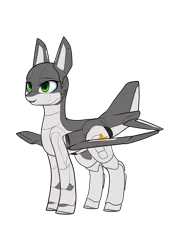 Size: 896x1280 | Tagged: safe, artist:andromailus, oc, oc:ruffle, unofficial characters only, original species, plane pony, pony, f-4 phantom, female, image, plane, png, simple background, smiling, solo, transparent background