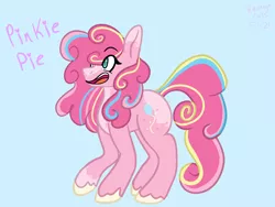 Size: 2048x1536 | Tagged: safe, artist:revenge.cats, derpibooru import, pinkie pie, earth pony, pony, chubbie pie, chubby, excited, heterochromia, image, png, redesign, short, smiling, solo