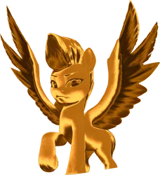 Size: 741x813 | Tagged: safe, derpibooru import, zipp storm, pegasus, pony, female, g5, gold, golden, golden zipp, image, mare, meme, meme origin, png, simple background, solo, transparent background