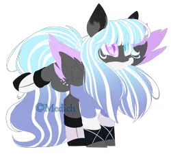 Size: 2136x1924 | Tagged: safe, artist:mediasmile666, derpibooru import, oc, unofficial characters only, pegasus, pony, female, heterochromia, image, leg warmers, mare, png, raised leg, simple background, slit eyes, solo, standing, transparent background, two toned wings, wings