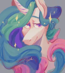 Size: 1600x1789 | Tagged: safe, artist:yuyusunshine, derpibooru import, princess celestia, pony, bust, image, jpeg, portrait, solo