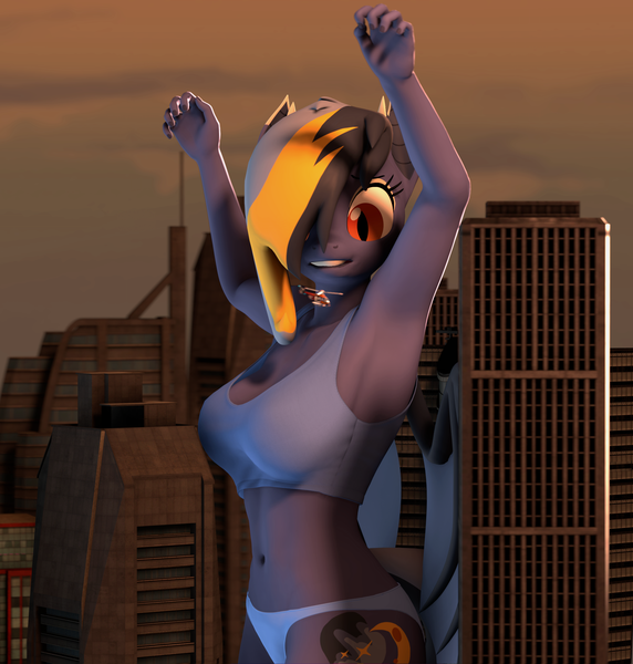 Size: 2060x2160 | Tagged: suggestive, artist:arcanetesla, derpibooru import, oc, oc:eve, anthro, bat pony, 3d, big breasts, breasts, commission, cute, female, giantess, image, macro, png, source filmmaker, ych result