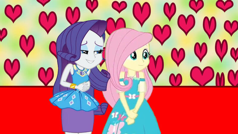 Size: 1192x670 | Tagged: safe, artist:bigpurplemuppet99, derpibooru import, fluttershy, rarity, equestria girls, female, flarity, image, jpeg, lesbian, shipping