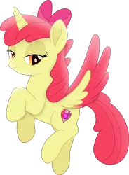Size: 6614x8994 | Tagged: safe, artist:thatusualguy06, derpibooru import, apple bloom, alicorn, pony, absurd resolution, alicornified, bloomicorn, female, image, lidded eyes, mare, png, race swap, simple background, solo, transparent background, vector