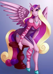 Size: 1000x1388 | Tagged: safe, artist:carmiuwu, derpibooru import, princess cadance, alicorn, anthro, human, anthro princess cadance, humanized, image, jpeg, princess, solo