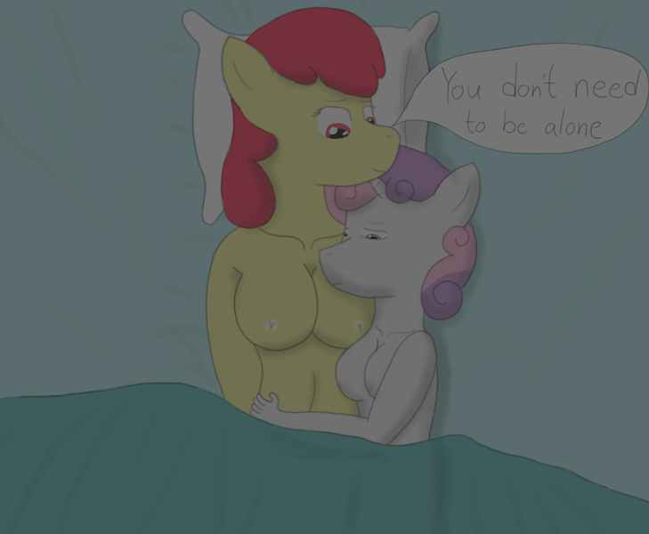 Size: 850x700 | Tagged: questionable, artist:lazyfable, apple bloom, sweetie belle, anthro, image, png, sofurry cub purge