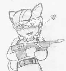 Size: 556x600 | Tagged: safe, artist:rdk, silver spoon, semi-anthro, ghostbusters, heart, image, jpeg, sketch