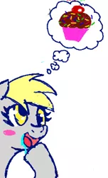 Size: 252x414 | Tagged: safe, artist:xskullstomperx, derpy hooves, cupcake, food, image, png, solo