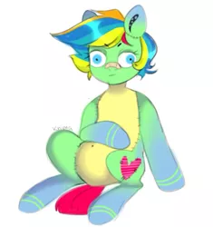 Size: 797x849 | Tagged: safe, derpibooru import, oc, oc:mia (malarunych), unofficial characters only, original species, plush pony, pony, bandage, cutie mark, female, image, jpeg, mare, plushie, solo