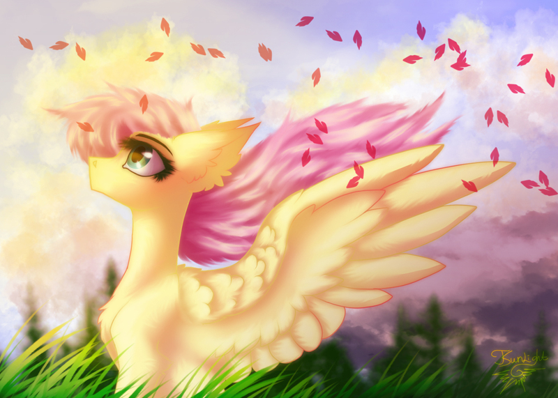 Size: 1400x1000 | Tagged: safe, artist:jsunlight, derpibooru import, fluttershy, pegasus, pony, digital art, image, jpeg, solo, spring