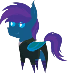 Size: 5795x6073 | Tagged: safe, artist:tikibat, derpibooru import, oc, oc:stardust, oc:stardust(cosmiceclipse), unofficial characters only, bat pony, pony, absurd resolution, bat pony oc, bat wings, butler, clothes, derpibooru exclusive, disneyland, ear fluff, fangs, haunted mansion, image, male, membranous wings, png, pointy ponies, simple background, slit eyes, slit pupils, socks, solo, stallion, striped socks, suit, transparent background, wings