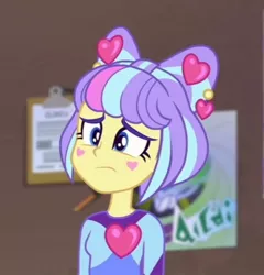 Size: 494x514 | Tagged: safe, derpibooru import, screencap, supernova zap, equestria girls, equestria girls series, sunset's backstage pass!, spoiler:eqg series (season 2), befuddled, cute, female, image, jpeg, solo, su-z, su-z-betes