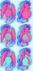 Size: 3352x7200 | Tagged: safe, artist:chelseawest, derpibooru import, part of a set, oc, oc:melody aurora, alicorn, alicorn oc, belly, belly button, big belly, body pillow, body pillow design, clothes, dress, female, flowing hair, flowing mane, flowing tail, horn, huge belly, hyper, hyper belly, hyper pregnancy, image, impossibly large belly, linea nigra, lingerie, looking at you, lying, lying down, multiple pregnancy, offspring, older, parent:flash sentry, parents:flashlight, parent:twilight sparkle, part of a series, png, pregnant, solo, solo female, wings