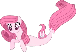 Size: 1163x795 | Tagged: safe, artist:muhammad yunus, derpibooru import, oc, oc:annisa trihapsari, unofficial characters only, pony, seapony (g4), amused, base used, female, image, mare, not rarity, pink body, pink hair, png, simple background, smiling, solo, transparent background, vector