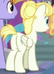 Size: 465x632 | Tagged: safe, derpibooru import, screencap, auburn vision, summer breeze, earth pony, pegasus, pony, she's all yak, butt, cropped, female, friendship student, image, male, mare, plot, png, stallion