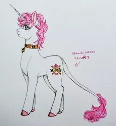 Size: 2851x3083 | Tagged: safe, artist:theartoffallensakura, derpibooru import, ponified, pony, unicorn, collar, image, jewelry, jojo's bizarre adventure, jpeg, necklace, solo, trish una