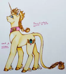 Size: 2619x2927 | Tagged: safe, artist:theartoffallensakura, derpibooru import, ponified, classical unicorn, pony, unicorn, cloven hooves, giorno giovanna, image, jojo's bizarre adventure, jpeg, leonine tail, solo, unshorn fetlocks