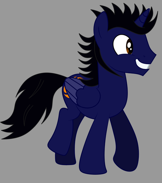 Size: 3172x3583 | Tagged: safe, artist:isrrael120, derpibooru import, oc, oc:astral shine, unofficial characters only, alicorn, pony, alicorn oc, base used, gray background, happy, high res, horn, image, male, png, ponysona, simple background, smiling, solo, stallion, stallion oc, viewer on leash, wings, yeah