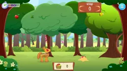 Size: 1280x720 | Tagged: safe, derpibooru import, screencap, cyber pony, cyborg, pony, robot, robot pony, apple, apple tree, food, gameloft, image, jpeg, tree