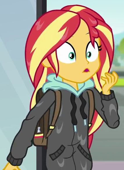 Size: 427x583 | Tagged: safe, derpibooru import, screencap, sunset shimmer, eqg summertime shorts, equestria girls, monday blues, cropped, image, png, solo, wet hair