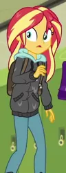 Size: 234x610 | Tagged: safe, derpibooru import, screencap, sunset shimmer, eqg summertime shorts, equestria girls, monday blues, cropped, image, png, wet hair