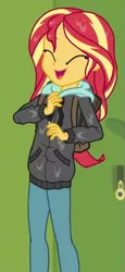 Size: 269x585 | Tagged: safe, derpibooru import, screencap, sunset shimmer, eqg summertime shorts, equestria girls, monday blues, cropped, image, png, solo, wet hair