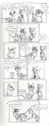 Size: 1528x3922 | Tagged: safe, artist:cindertale, derpibooru import, oc, oc:cinder, oc:dr. wolf, oc:lightning bliss, unofficial characters only, alicorn, deer, pony, wolf, alicorn oc, comic, deer oc, dialogue, female, horn, image, jpeg, male, mare, traditional art, wings