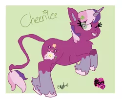 Size: 1396x1134 | Tagged: safe, artist:darkangelpuppet01, derpibooru import, cheerilee, cheerilee (g3), unicorn, fusion, g3, g3.5, g4, image, leonine tail, one eye closed, png, rearing, signature, solo, unshorn fetlocks, wingding eyes, wink