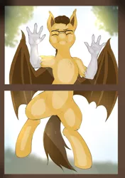 Size: 1748x2480 | Tagged: safe, artist:evomanaphy, derpibooru import, oc, oc:keystroke, hybrid, pony, glasses, image, male, png, solo, window