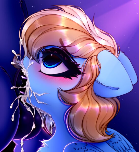 Size: 2000x2196 | Tagged: explicit, artist:mite-lime, derpibooru import, oc, oc:lusty symphony, pony, blowjob, commission, cum version, female, image, jpeg, male, nudity, oral, penis, sex, ych result