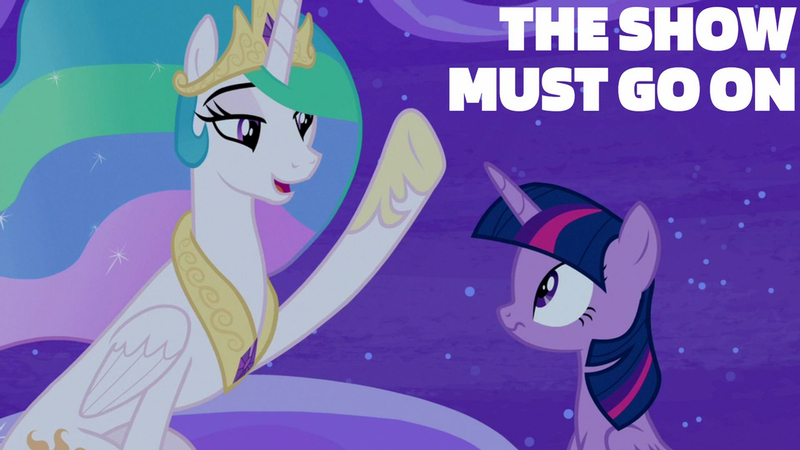 Size: 1280x720 | Tagged: safe, derpibooru import, edit, edited screencap, editor:quoterific, screencap, princess celestia, twilight sparkle, twilight sparkle (alicorn), alicorn, pony, horse play, crown, duo, duo female, female, image, jewelry, jpeg, mare, night, open mouth, raised hoof, regalia, the ride never ends