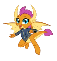 Size: 1500x1600 | Tagged: safe, artist:ponygamer2020, derpibooru import, smolder, dragon, fallout equestria, school daze, claws, clothes, cute, dragoness, dragon wings, fallout, female, flying, happy, image, jumpsuit, looking at you, pipboy, png, simple background, smiling, smolderbetes, solo, teenaged dragon, teeth, transparent background, vault suit, vector, wings