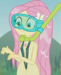 Size: 1080x1332 | Tagged: suggestive, alternate version, artist:twinet, derpibooru import, edit, edited screencap, screencap, fluttershy, equestria girls, equestria girls series, unsolved selfie mysteries, adorasexy, beach, bikini, breasts, clothes, cute, diving goggles, embarrassed, female, geode of fauna, glowstick, hairpin, image, magical geodes, micro bikini, outdoors, png, sexy, shyabetes, sleeveless, snorkel, swimsuit