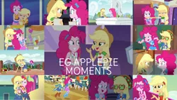 Size: 1280x721 | Tagged: safe, derpibooru import, edit, edited screencap, editor:quoterific, screencap, applejack, pinkie pie, accountibilibuddies, constructive criticism, epic fails (equestria girls), eqg summertime shorts, equestria girls, equestria girls (movie), equestria girls series, legend of everfree, rainbow rocks, rollercoaster of friendship, spring breakdown, sunset's backstage pass!, the finals countdown, spoiler:eqg series (season 2), accountibilibuddies: pinkie pie, applejack's hat, applepie, balloon, belt, boots, broken hand, camp everfree outfits, clothes, confident, constructive criticism: pinkie pie, covering mouth, cowboy boots, cowboy hat, cute, cutie mark, cutie mark on clothes, denim skirt, diapinkes, drumsticks, duo, duo female, equestria land, female, geode of sugar bombs, geode of super strength, grin, hat, helping twilight win the crown, holding hands, image, jackabetes, jewelry, laughing, lesbian, looking at each other, magical geodes, music festival outfit, necklace, open mouth, pencil, png, shipping, shoes, skirt, smiling, statue, tanktop