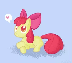 Size: 615x539 | Tagged: safe, artist:mumbles, derpibooru import, apple bloom, pony, cute, female, filly, heart, image, png, solo