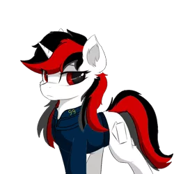 Size: 900x900 | Tagged: safe, artist:blackjackpone, artist:d.w.h.cn, color edit, derpibooru import, edit, oc, oc:blackjack, unofficial characters only, pony, unicorn, fallout equestria, fallout equestria: project horizons, clothes, colored, fanfic art, female, image, mare, png, simple background, solo, transparent background, vault suit