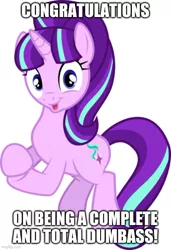 Size: 500x733 | Tagged: safe, derpibooru import, starlight glimmer, dumbass, image, jpeg, starlight says bravo, vulgar