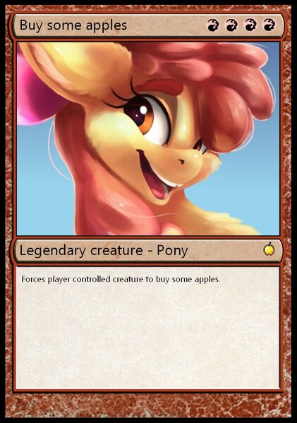 Size: 736x1050 | Tagged: safe, derpibooru import, apple bloom, pony, card, female, filly, image, jpeg, magic the gathering, solo