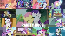 Size: 1280x721 | Tagged: safe, derpibooru import, edit, edited screencap, editor:quoterific, screencap, applejack, fluttershy, pinkie pie, rainbow dash, rarity, spike, sweetie belle, twilight sparkle, twilight velvet, yona, zecora, dragon, earth pony, pony, unicorn, yak, zebra, a dog and pony show, castle mane-ia, dragonshy, fake it 'til you make it, forever filly, it isn't the mane thing about you, look before you sleep, made in manehattan, school daze, sweet and elite, the gift of the maud pie, three's a crowd, wonderbolts academy, ^^, applejack's hat, clubhouse, cowboy hat, crusaders clubhouse, cute, diapinkes, eyes closed, female, filly, golden oaks library, hat, hug, image, jackabetes, library, male, mane six, mare, png, raribetes, shyabetes, stallion, twiabetes, unicorn twilight